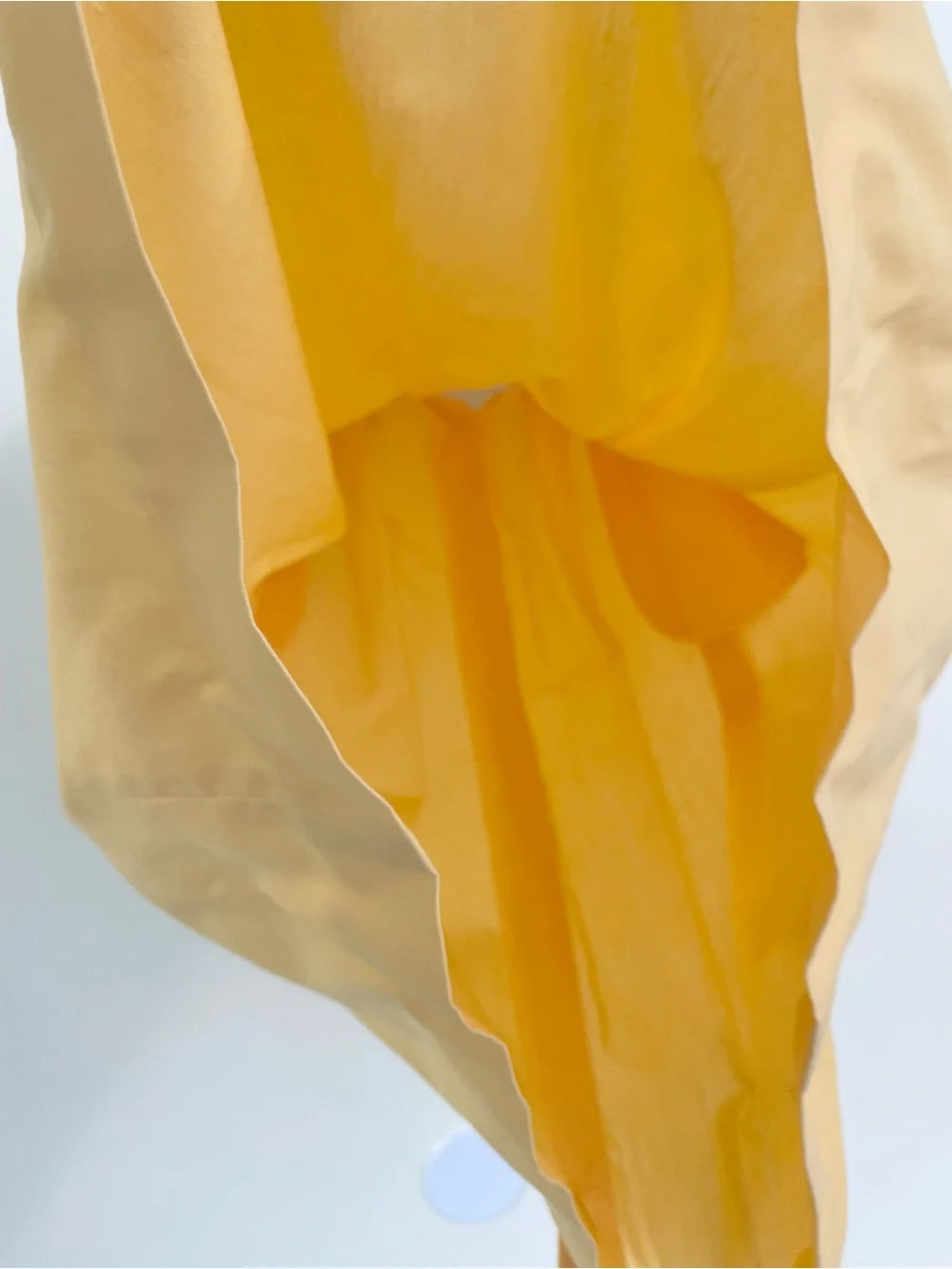 Vintage J Crew Outfitters Pastel Yellow Swing Midi Skirt Sz 4 Front Buttons